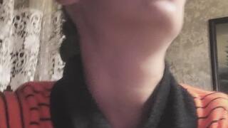 Anna Sparkle cough hard and smoke