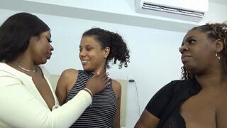 Ebony and Ebony SBBW Goddess kiss dispute PART 1 by THAMMY BBW , IZA CANDY and NATY CAM by ALINE FULL HD