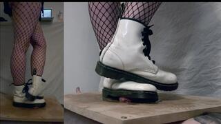 Cock Annihilated and Cumming under DM Boots