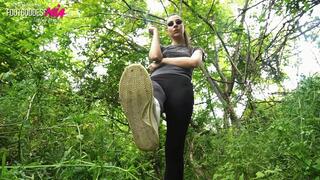 You shine my sneakers in the forest