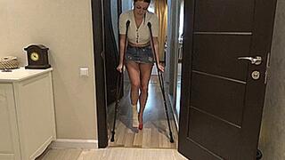 return home on crutches