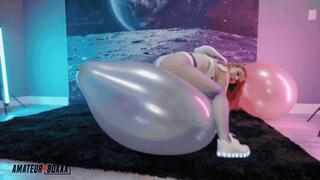 Red Head Harlow Bounces Out of This World on Big Balloons 1080p
