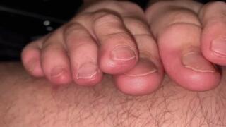 VERY LONG TOES FOOTJOB - SD