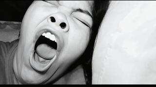 Night Yawn in Black and White