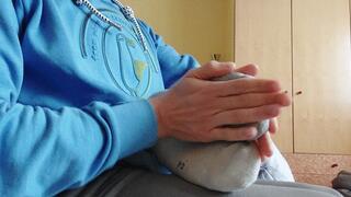 Amateur feet massage with Lotion