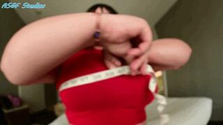 Nixlynka measures her bust, waist, thigh, and ASS!! - MP4