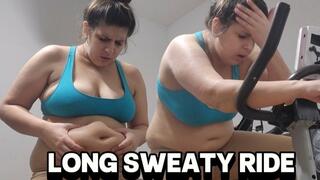 Chubby Girl Struggles Through Intense Bike Workout