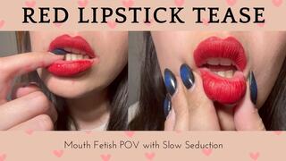 Red Lipstick Tease – Mouth Fetish POV with Slow Seduction