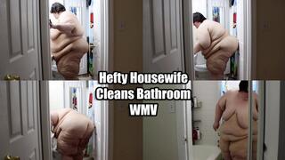 Hefty Housewife Cleans Bathroom (WMV)
