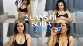 Burps and Swollen Belly - 2 Sodas and Lots of Real Burping