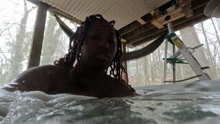 Tiny Human in Hot Tub with Sexy Giantess Wife POV 4k