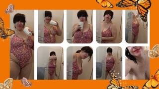 Wet Shower Coffee Sprinkle Swimsuit Panty Wetting Coughing Then Out Comes My Toy