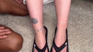 My slave massages and worships my perfect feet and legs