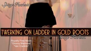 Twerking on Ladder In Gold Boots, wmv
