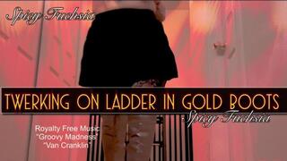 Twerking on Ladder In Gold Boots, 720mp4