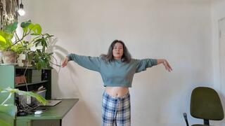 morning strething in pijama