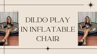 dildo play in lingerie and inflatable chair