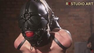 Darina - Kneeling Strappado, Tied Tits, Hooded and BallGagged (FULL HD MP4)
