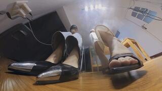 6K XINXIN and her friend's high heels crushed and crushed the little boyfriend 360VR