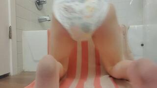 First Time Peeing Huggies Lion Diaper