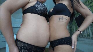 Sticky belly lesbians B