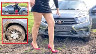 TANYA STUCK THE MUD SO KATE HIGHT HEELS 4K FULL VIDEO 34 MIN PART 1