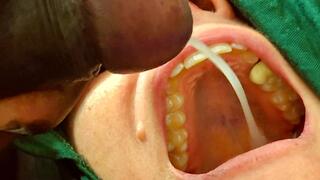 Best close up blowjob swallowing big fat BBW milf sucking black cock get loads of cum in her mouth | BBW ass worship, belly fetish, fupa, belly play, fat rolls, white ass, overweight, obese, fatty, gaining weight, goddess]