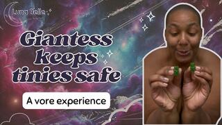 Giantess Keeps Tinies Safe