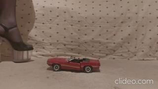 hard crush toy car witch hiigh heels