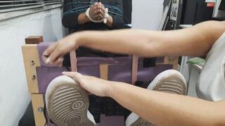 Pierre in a female x male foot tickling on the stock