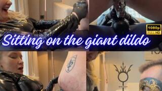 Slave husband sits on dildo monster - Pegging - Big Ass - Anal Destruction - Empress Bella Sadic - Chastity