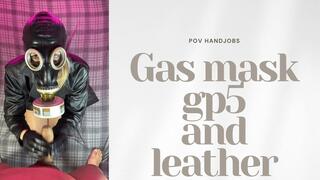 pov handjobs gas mask and leather