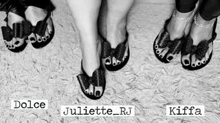 Kiffa Feet visting Rio, her friends Juliette_RJ and Dolce for a classic dangling session - DANGLING - FOOT FETISH - KIFFA FEET - FLIP FLOPS DANGLING - MELISSA DANGLING - SOLES - WRINKLED SOLES
