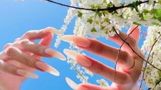 #267 - Posing my long nails outdoors in sunlight