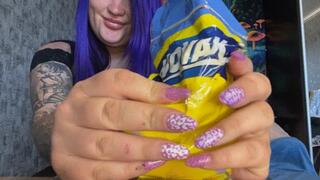 blow and pop with spit gloves