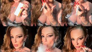 Virginia slims - I light up and you lose yourself - Audible Inhales and exhales - Close-up