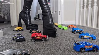 Kats Unaware Toy Car Destruction