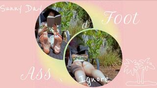 Sunny Day Ass and Foot Ignore 4k | Ditria Rose has her soles and ass on display whilst reading - never speaking a single word to you