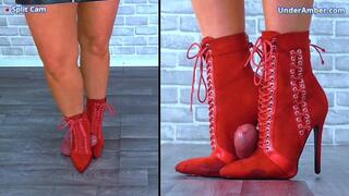 Stomping The Cum From Your Balls In My Red Stiletto Boots - Split Cam 2 - 173 - Trample Trampling CBT Ballbusting Cock Crush Crushing Heel Heels