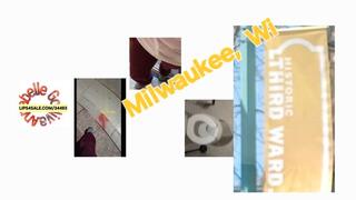 ASMRING THROUGH THE STREETS OF DOWNTOWN MILWAUKEE WI into A Bathroom