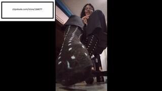 Caribean_feet11 itchy feet in black socks studying