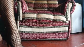 Large cross-legged and fishnet stockings and stiletto heels (3)