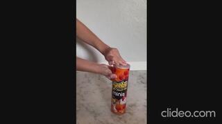 Sexy feet trample and crush food