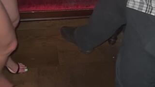 Double ballbusting foot worship