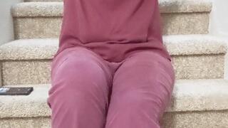 Hot sweaty nurse shows off her sweaty feet