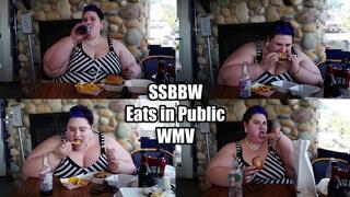 SSBBW Eats in Public (WMV)