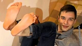 Shy Teenage Boy Does Erotic Foot-Show (Part One) - MP4 format, Full HD Video (added on May 14th 2025, new clip!)
