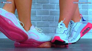 Cock & Ball Trample Training With Goddess Amber & Miss Lucy - Bug Cam - 174 - Multi Trampling CBT Ballbusting Balls Testicle Crush Crushing Trainers