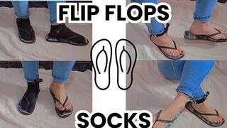 Socks, Flip Flops Dangling Tease