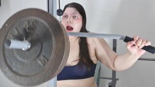 Yawning and sweating weightlifting